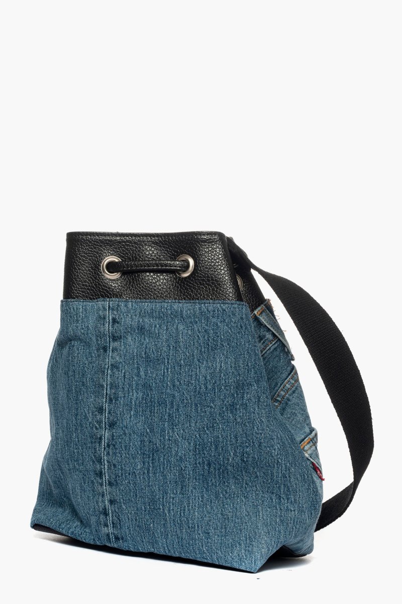 Secchiello in jeans e nero con tracolla Style - immagine 4