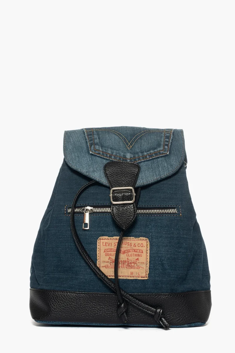 Zaino in jeans e nero Soj