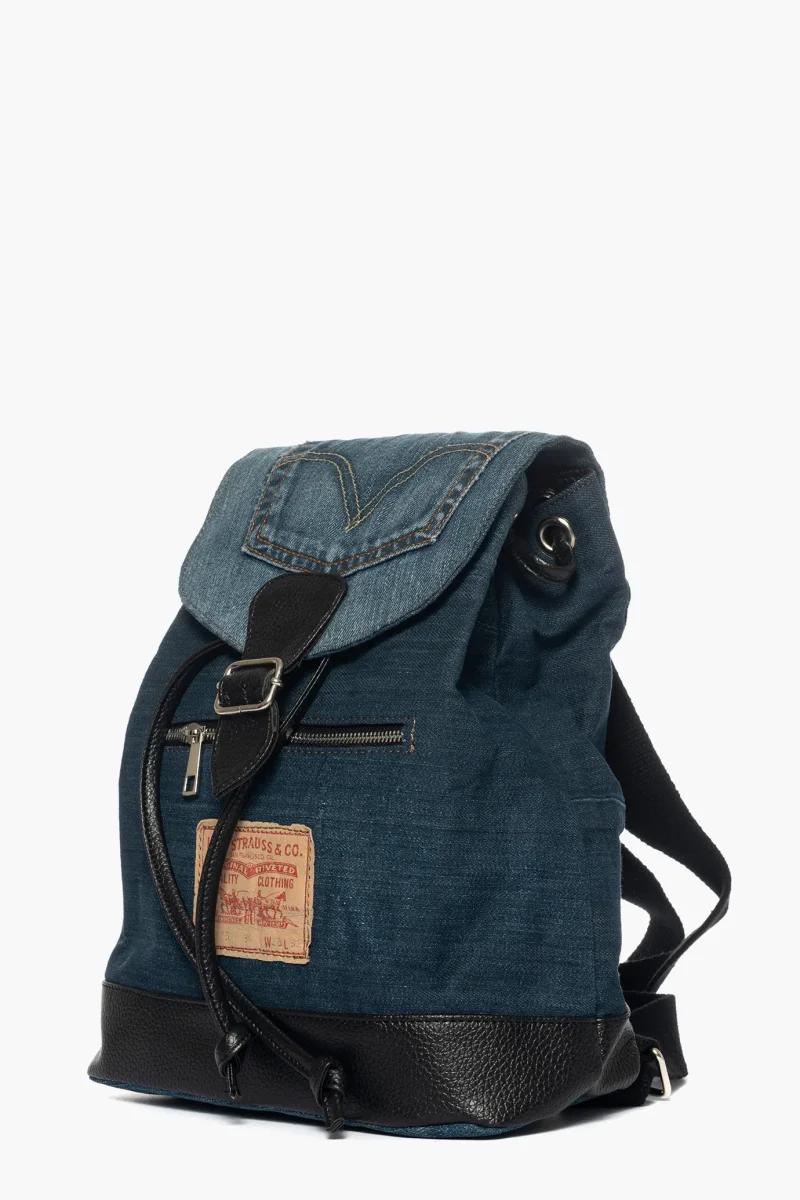 Zaino in jeans e nero Soj - immagine 3