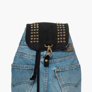 Zaino denim e nero con borchie Mood