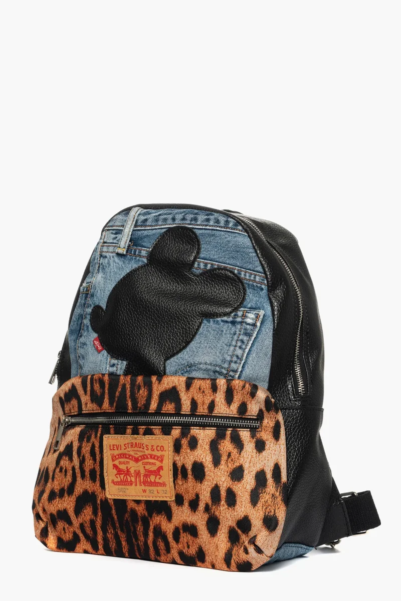 Zaino Mickey Mouse denim e animalier - immagine 3