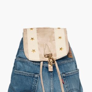 Zaino denim e beige con stelle Star