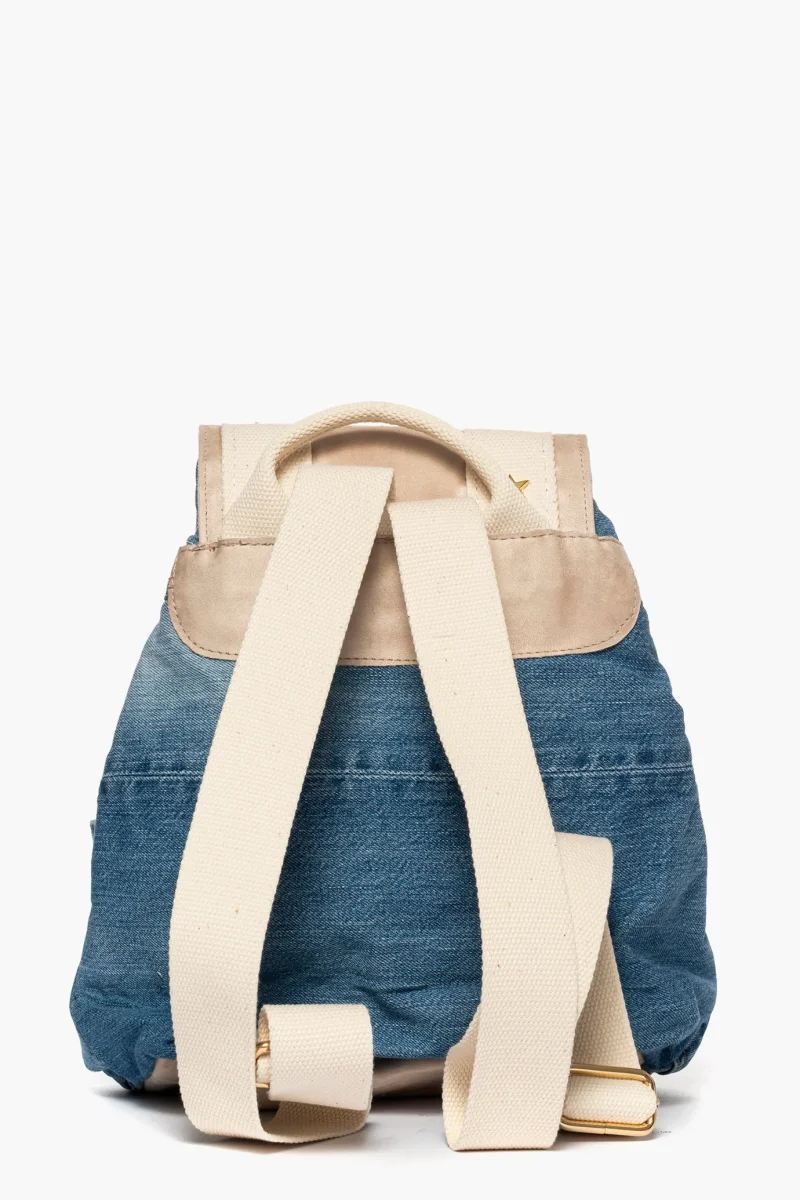 Zaino denim e beige con stelle Star - immagine 4