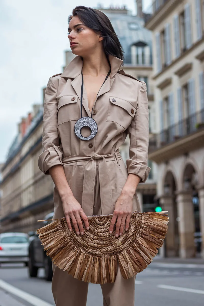 Borsa Clutch CLAUDILE Raffia - immagine 5