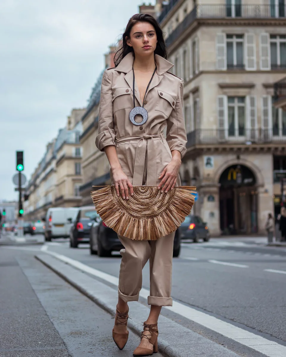 Borsa Clutch CLAUDILE Raffia - immagine 6