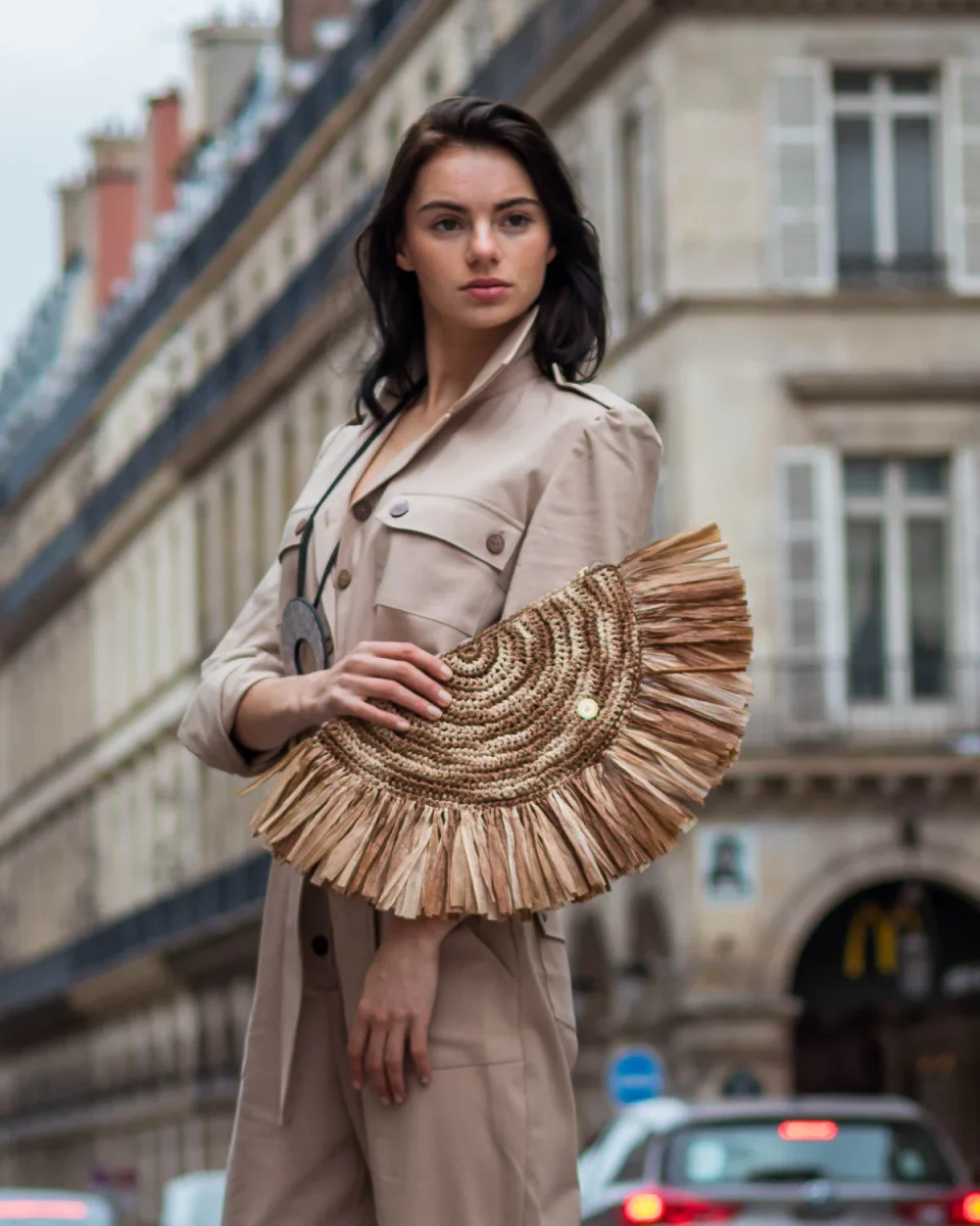 Borsa Clutch CLAUDILE Raffia - immagine 7