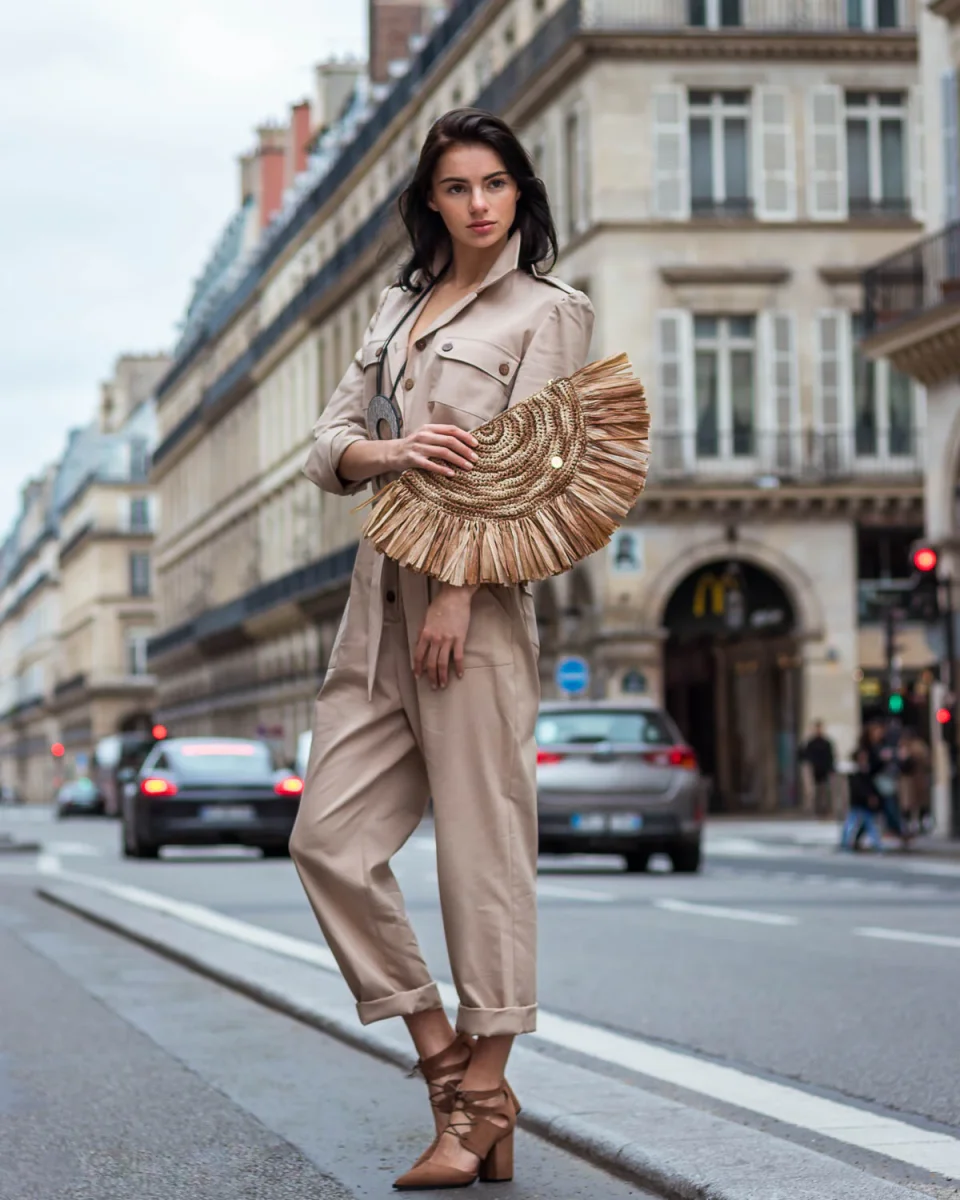 Borsa Clutch CLAUDILE Raffia - immagine 8