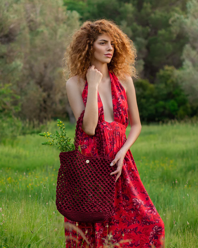 Borsa a rete PLANET rossa