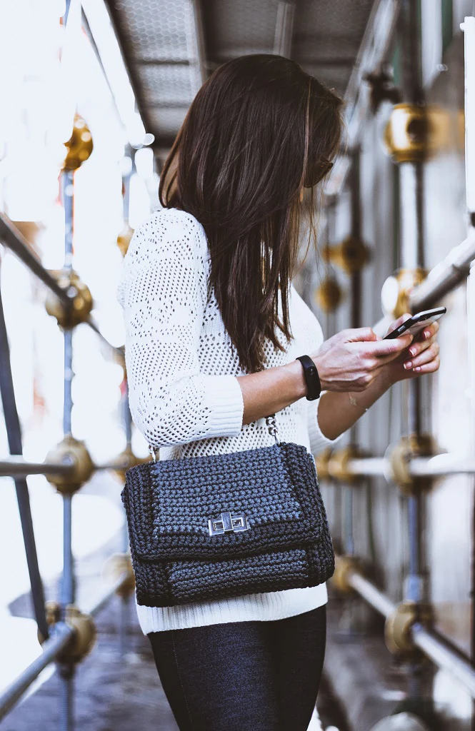 Borsa a spalla KLEONIKI Grey - immagine 4