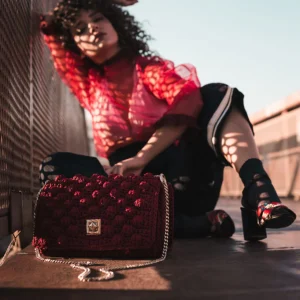 Borsa a spalla MONACO Bordeaux