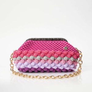 Borsa pouch crochet NAOMI Multicolor Fucsia