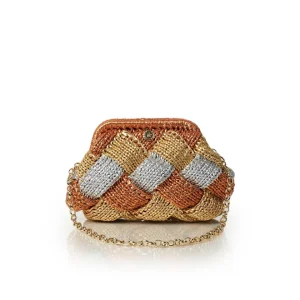 Borsa pouch crochet micro PISA oro