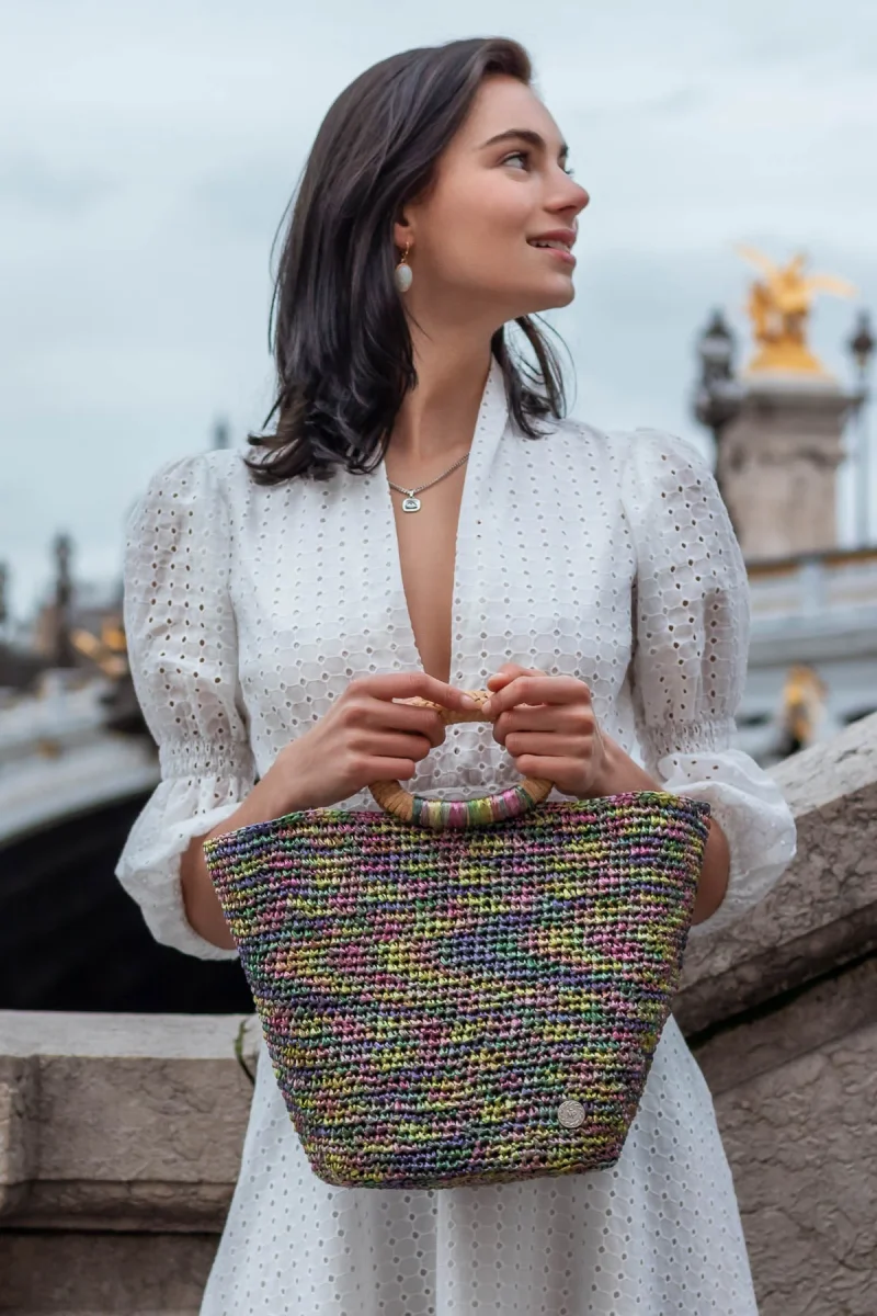 Borsa a mano JEANNE Multicolour Raffia