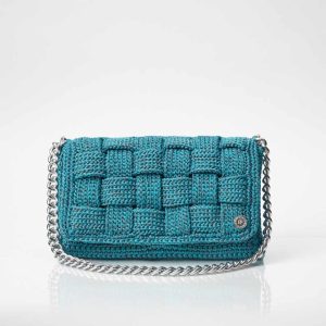 Borsa tracolla a uncinetto PANDORA Turquoise