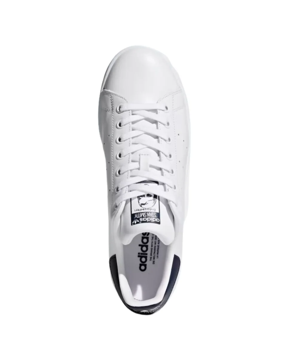 Adidas Scarpe Sneaker Stan Smith in Pelle Bianco Blu Uomo - immagine 3