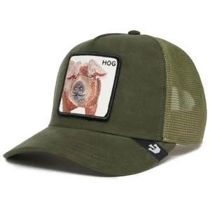Goorin Bros. Trucker Cap In Suede Con Visiera Patch Animale 'hog' Verde Unisex