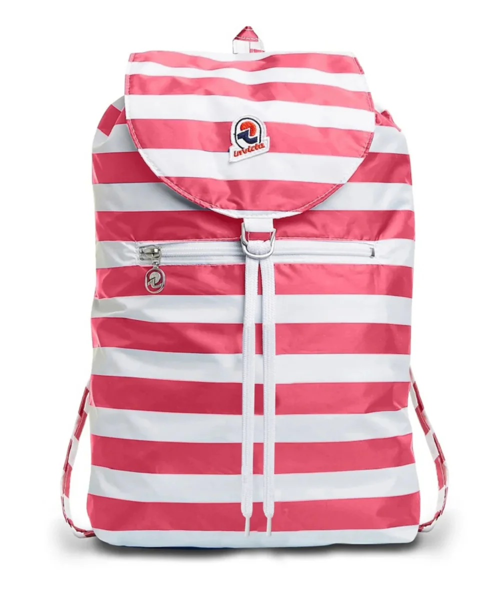 Invicta Sacca Verticale Leggero Motivo A Righe Bianco Fucsia Unisex