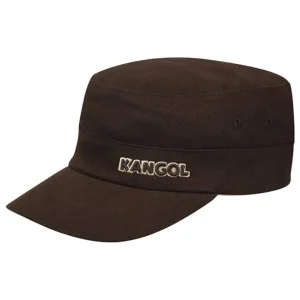 Kangol Cappello Army Cap in Cotone con Tasca Nascosta Marrone Scuro Unisex