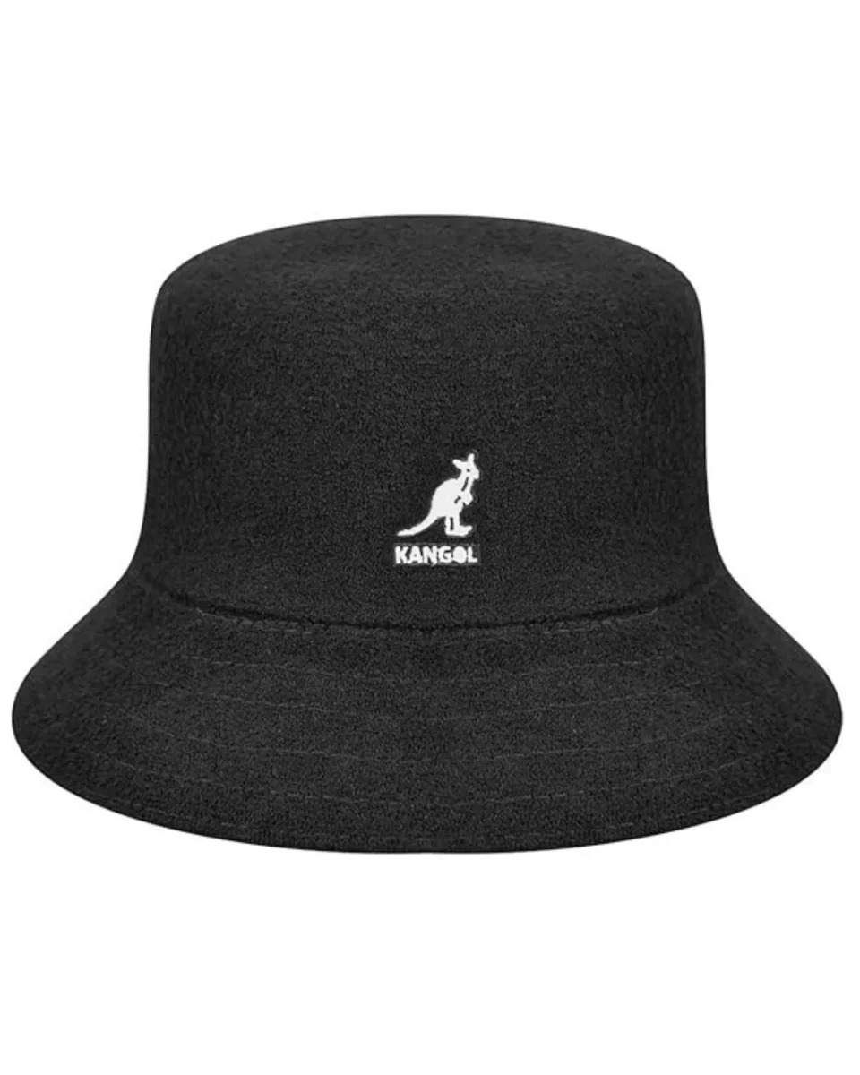 Kangol Cappello Pescatore Bermuda Bucket in Cotone Nero Unisex