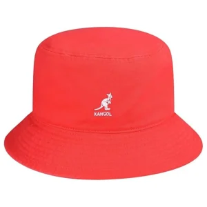 Kangol Cappello Pescatore Washed Bucket in Cotone Rosso Ciliegia Unisex