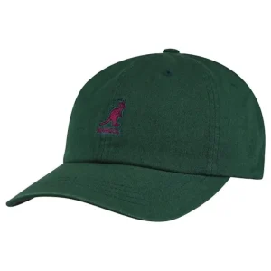 Kangol Cappellino Washed Baseball in Cotone Verde Alga Unisex