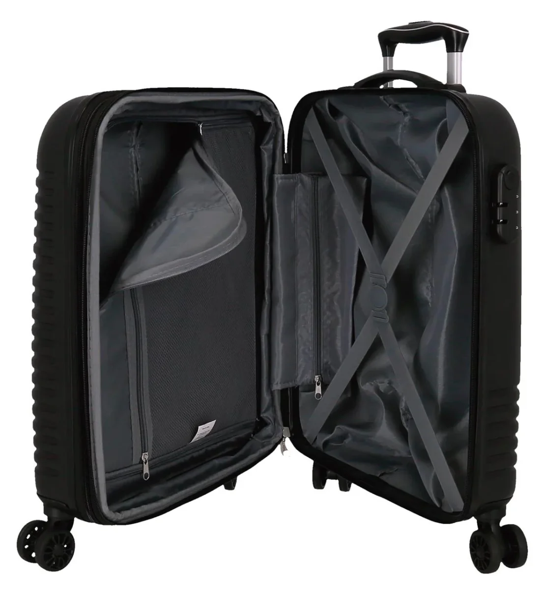 Roll Road Valigia Cabina 4 Ruote India 55cm Nero Unisex - immagine 4