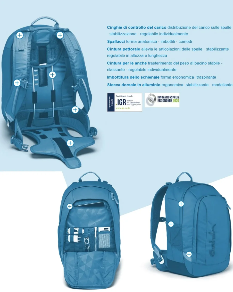 Satch Tempo Libero Imbottitura Posteriore, Eco Nero night vision Air - immagine 6