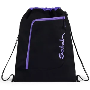 Satch Gymbag Sacca sportiva Sacchetta 12 Litri Palestra Sport Nero Purple Phantom