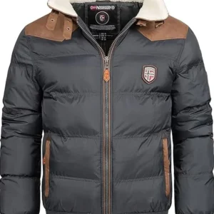 Geographical Norway Giacca Giubbotto Teddy Orsetto Grigio Uomo Abramovitch