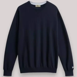 MAGLIA UOMO LOGO IN COTONE MELTON BLUE