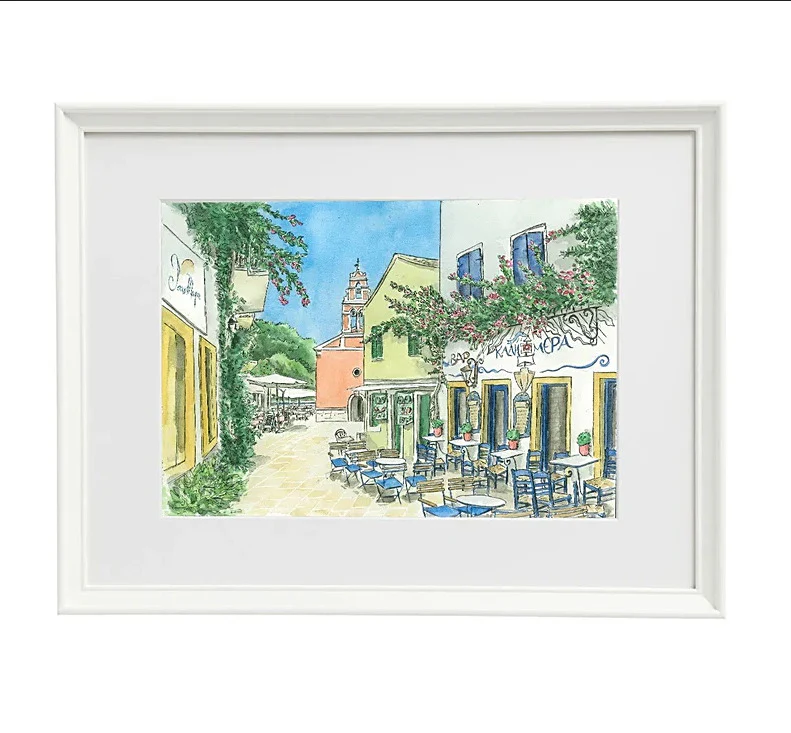 Illustrazione acquerello: Cafè Kalimera, Gaios - immagine 3