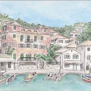 Illustrazione acquerello: Casa del Governatore di Paxos