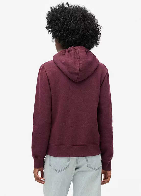 Superdry Felpa Donna Chenille VL Graphic Hoodie misto Cotone Burgundy - immagine 4