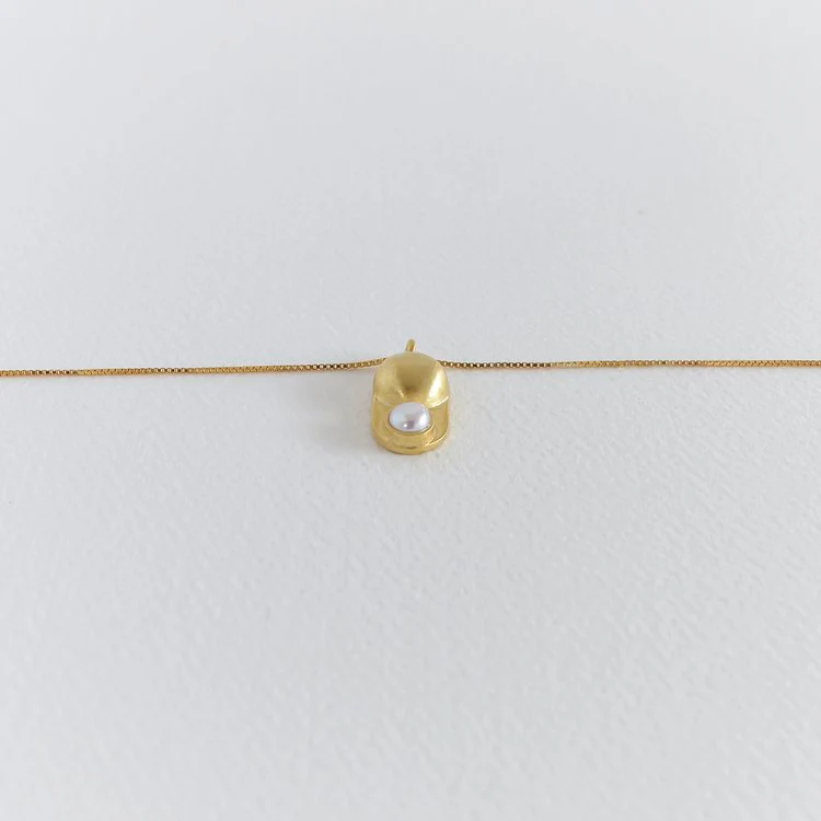 Collana con ciondolo perla BUTTON