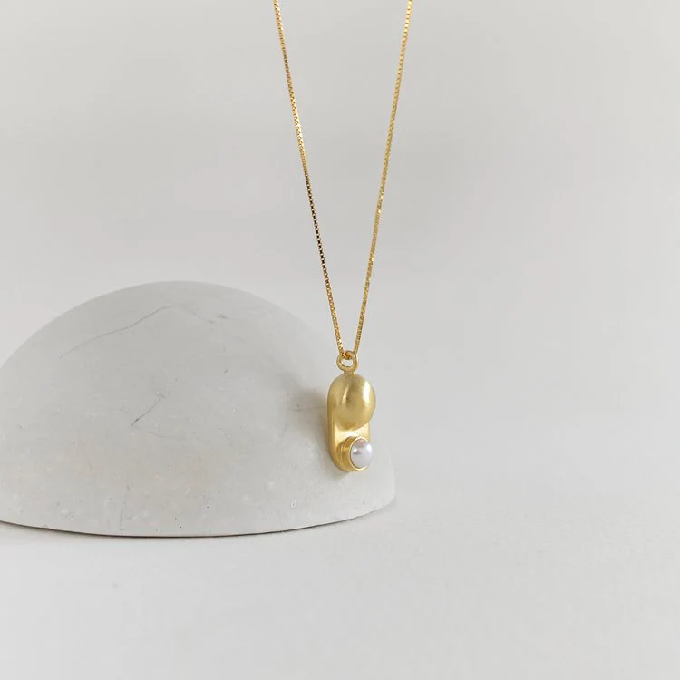 Collana con ciondolo perla BUTTON - immagine 3