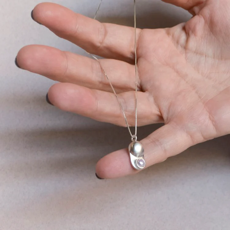 Collana con ciondolo perla BUTTON - immagine 4