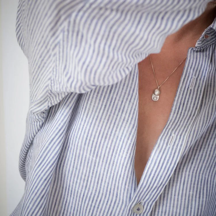 Collana con ciondolo perla BUTTON - immagine 5