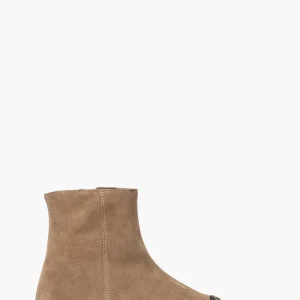 Stivaletti Evelyn 9 camoscio taupe e punta animalier