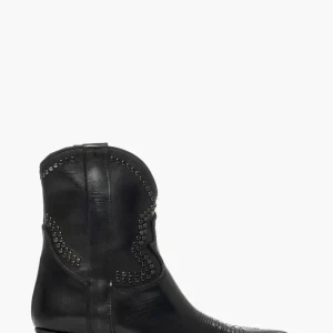 Stivaletti pelle nero Oldwest 3 borchie