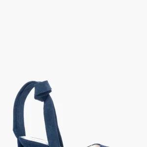 Décolleté Ginevra 2 camoscio blu con laccio