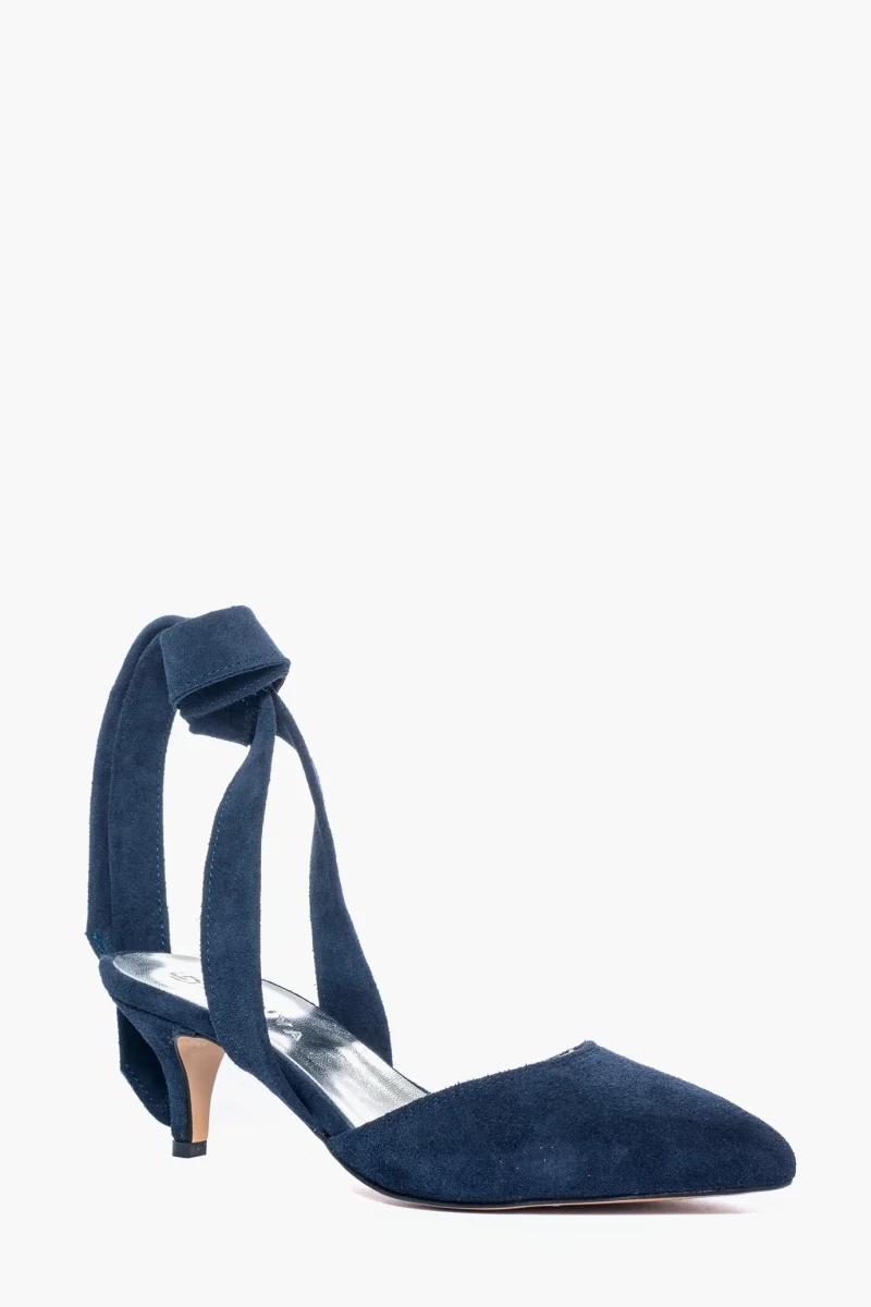 Décolleté Ginevra 2 camoscio blu con laccio - immagine 3