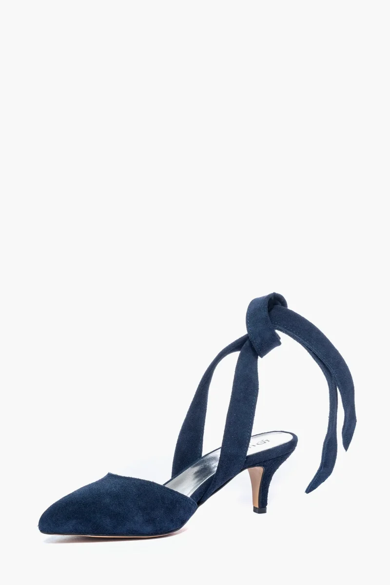 Décolleté Ginevra 2 camoscio blu con laccio - immagine 4