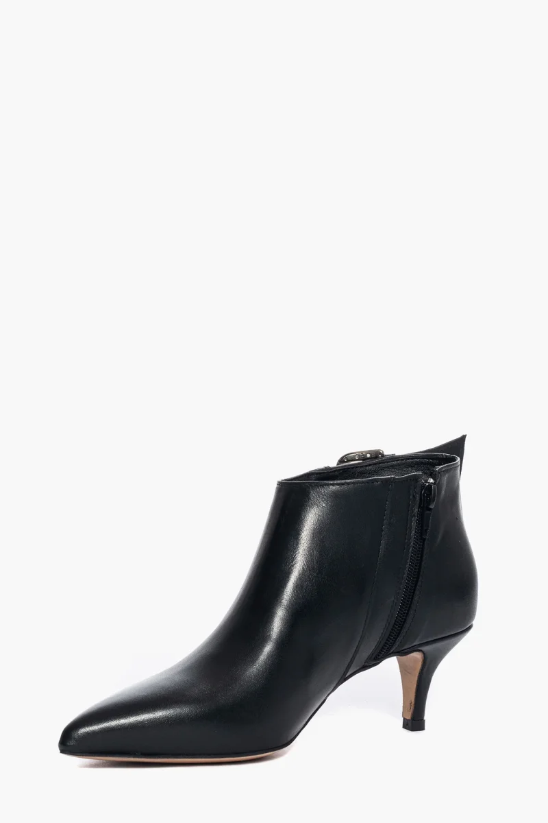 Tronchetti 2507 pelle nero con fibbia - immagine 4