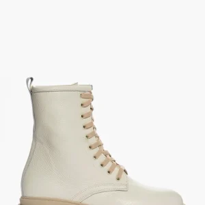 Stivaletti Wake 2 pelle bottolato panna