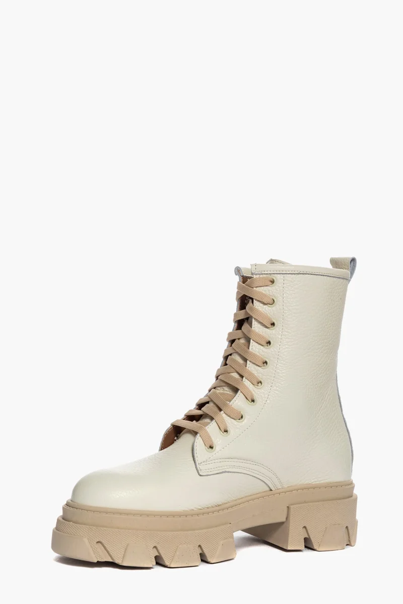 Stivaletti Wake 2 pelle bottolato panna - immagine 4