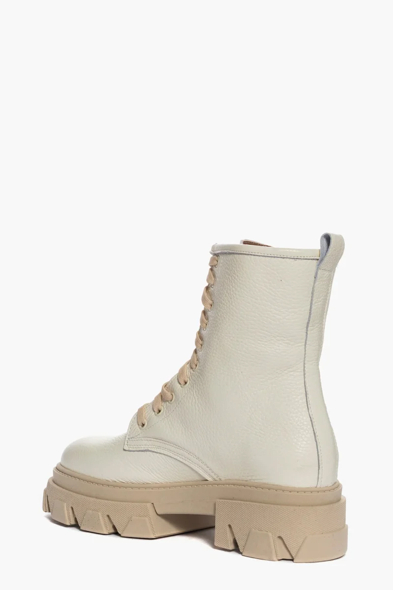 Stivaletti Wake 2 pelle bottolato panna - immagine 5