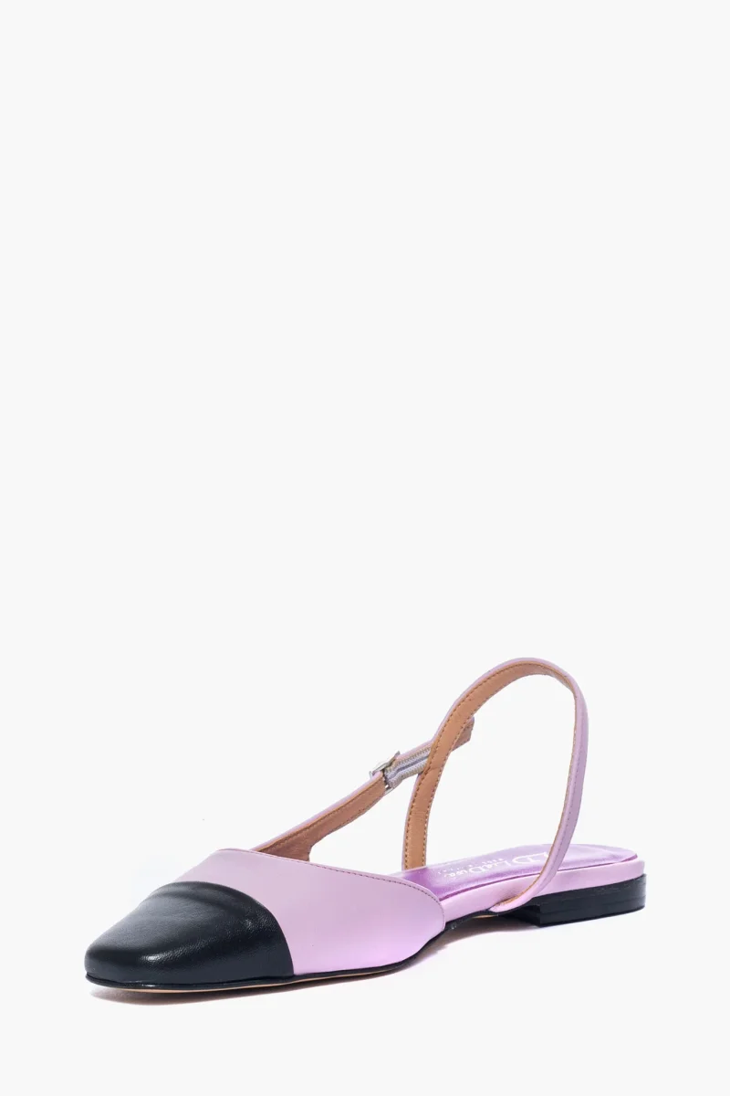 Ballerina Sole 03 pelle lilla e nero - immagine 4