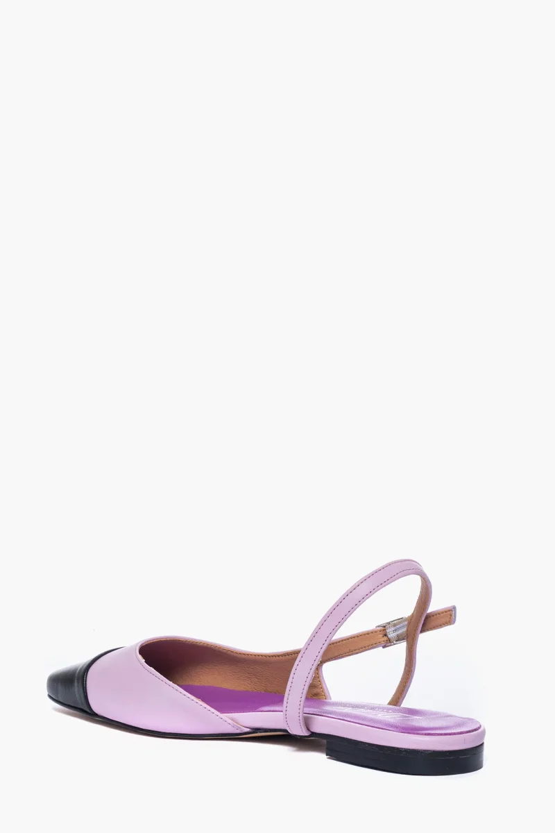 Ballerina Sole 03 pelle lilla e nero - immagine 5