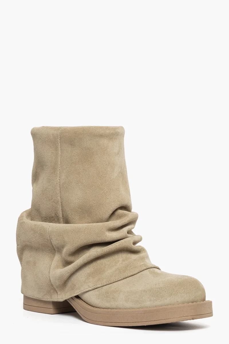 Stivaletto anfibio alla caviglia Megan 1350 in camoscio taupè - immagine 3