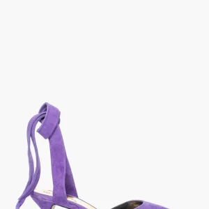 Décolleté Ginevra 2 camoscio glicine con laccio